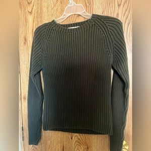 Army green Eddie Bauer sweater.